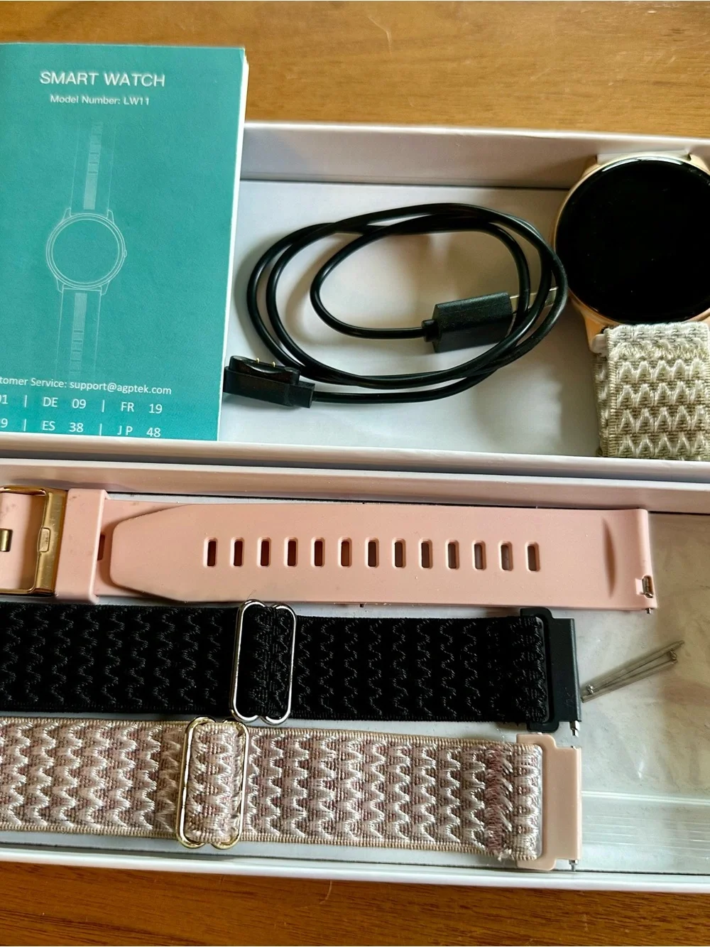 Round Smartwatch in Light Pink with Heart Rate & Activity Tracking